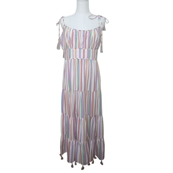 CHICWISH Rainbow Candies Stripes Maxi Dress Size Medium EUC - Picture 1 of 13